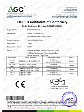 eu-red certificate of conformity